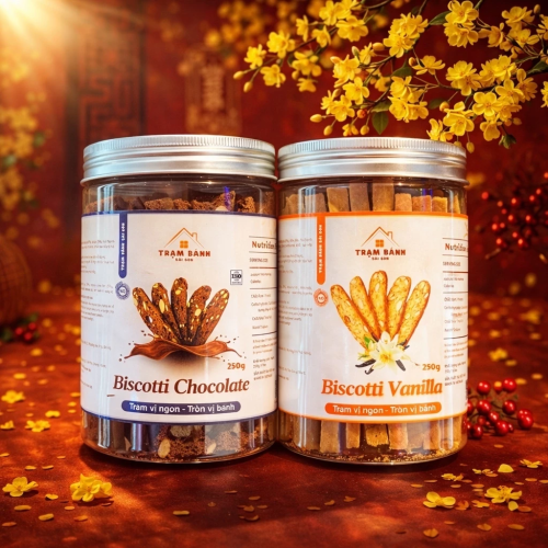 Biscotti Healthy Nguyên Cám [Hộp 250g] – Giòn Nhẹ, Ít Ngọt, Giàu Hạt Dinh Dưỡng
