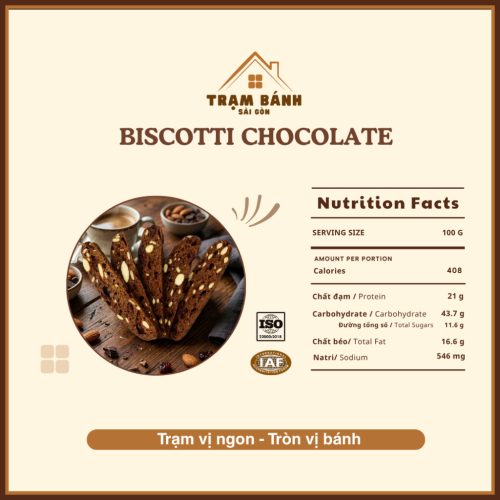 Biscotti Healthy Nguyên Cám [Hộp 250g] – Giòn Nhẹ, Ít Ngọt, Giàu Hạt Dinh Dưỡng